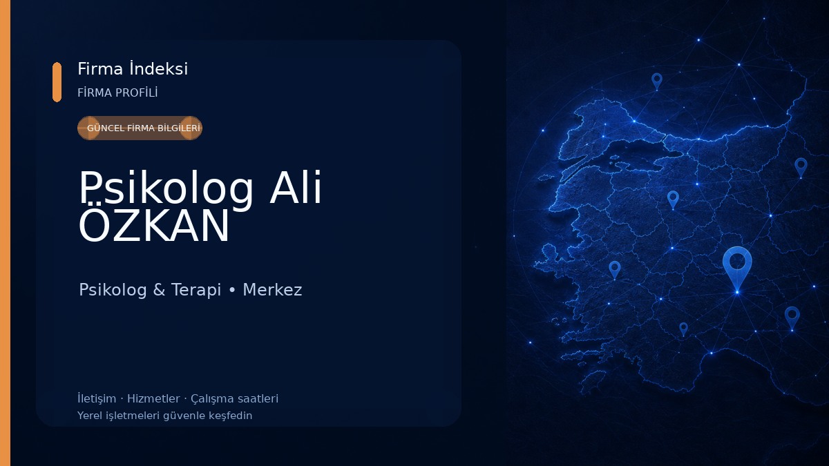 Psikolog Ali ÖZKAN Psikolog & Terapi