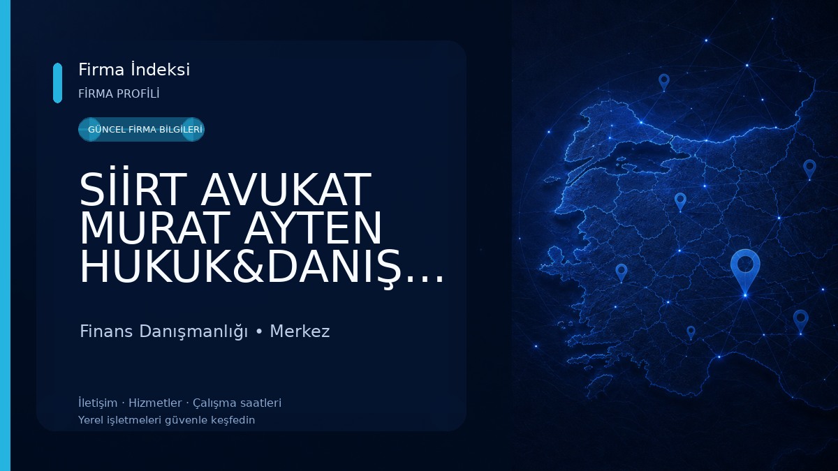 SİİRT AVUKAT MURAT AYTEN HUKUK&DANIŞMANLIK | CEZA AVUKATI | SİGORTA AVUKATI | GAYRİMENKUL AVUKATI |TAZMİNAT 